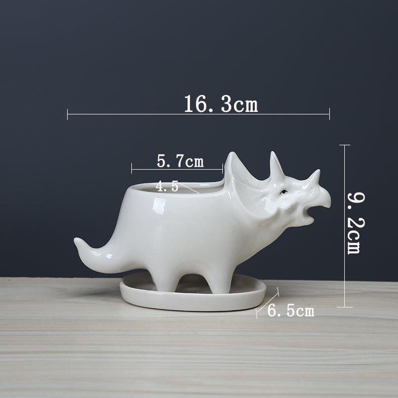 Adorable Dino Succulent Planter Pot with Drainage Tray